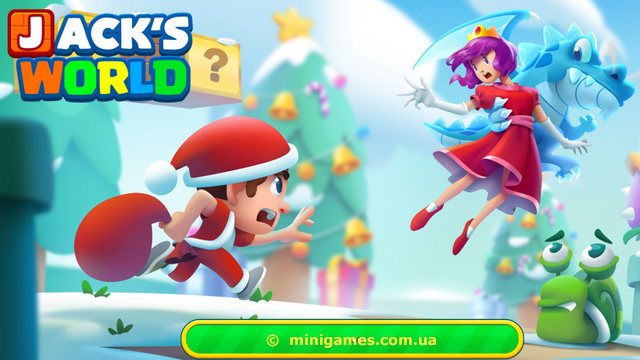 Скриншот игры Super Jack's World — Free Run Game | Android 4.1+ | Заставка с Сантой